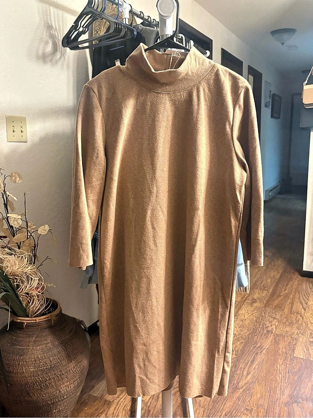 Zara Brown Midi Dress Size Large NWT